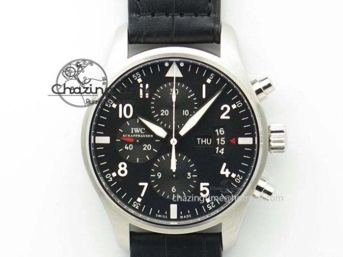 MIROTIME 0128 Pilot Chrono IW388003 Real Ceramic V6F Best Edition Green Markers On Black Nylon Strap A Effortless 7283